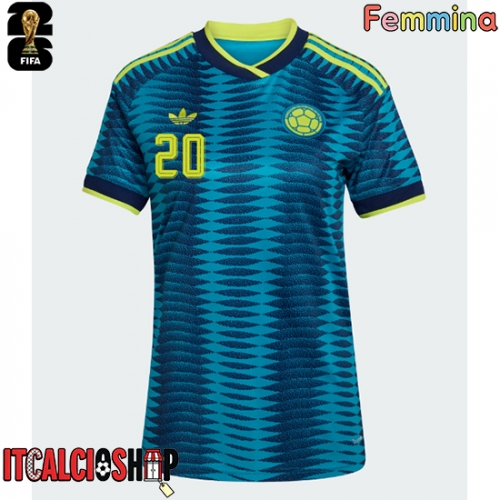 Colombia Juan Fernando Quintero #20 Seconda Maglia Femmina Mondiali 2026 Manica Corta